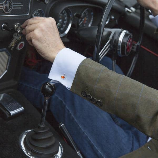 Carnelian agate stone orange sterling silver cufflinks