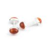 Carnelian agate stone orange sterling silver cufflinks