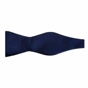 Navy Satin Silk Self Tied Bow